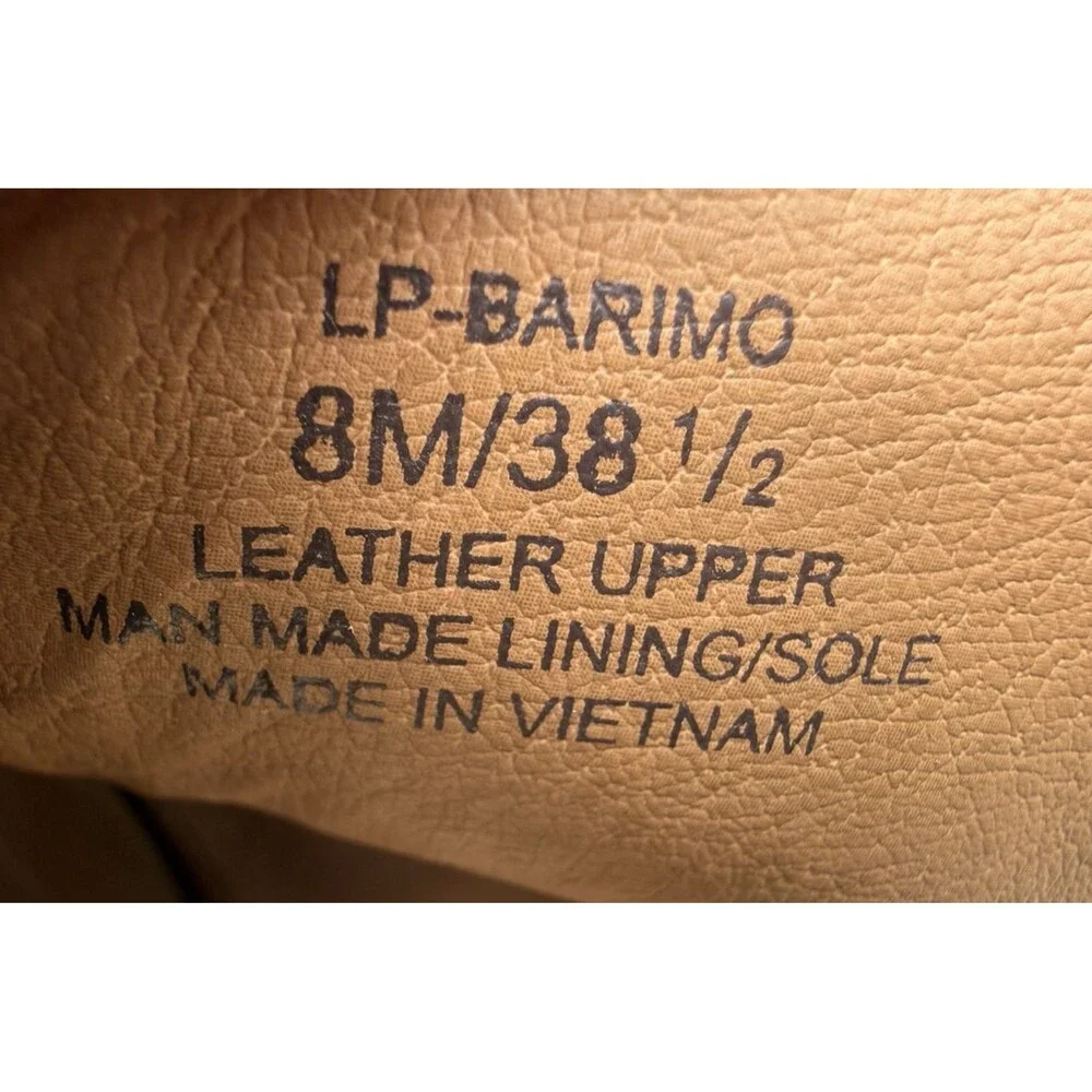 Lucky Brand Barimo Open Toe Booties Women Size 8 M Brown Leather Block Heels